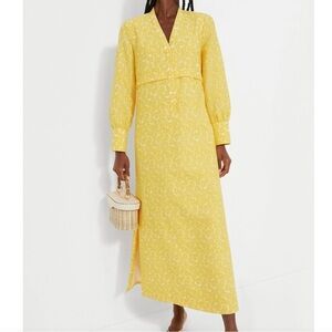 Tuckernuck Yellow Daisy Jacquard Aurelia Dress